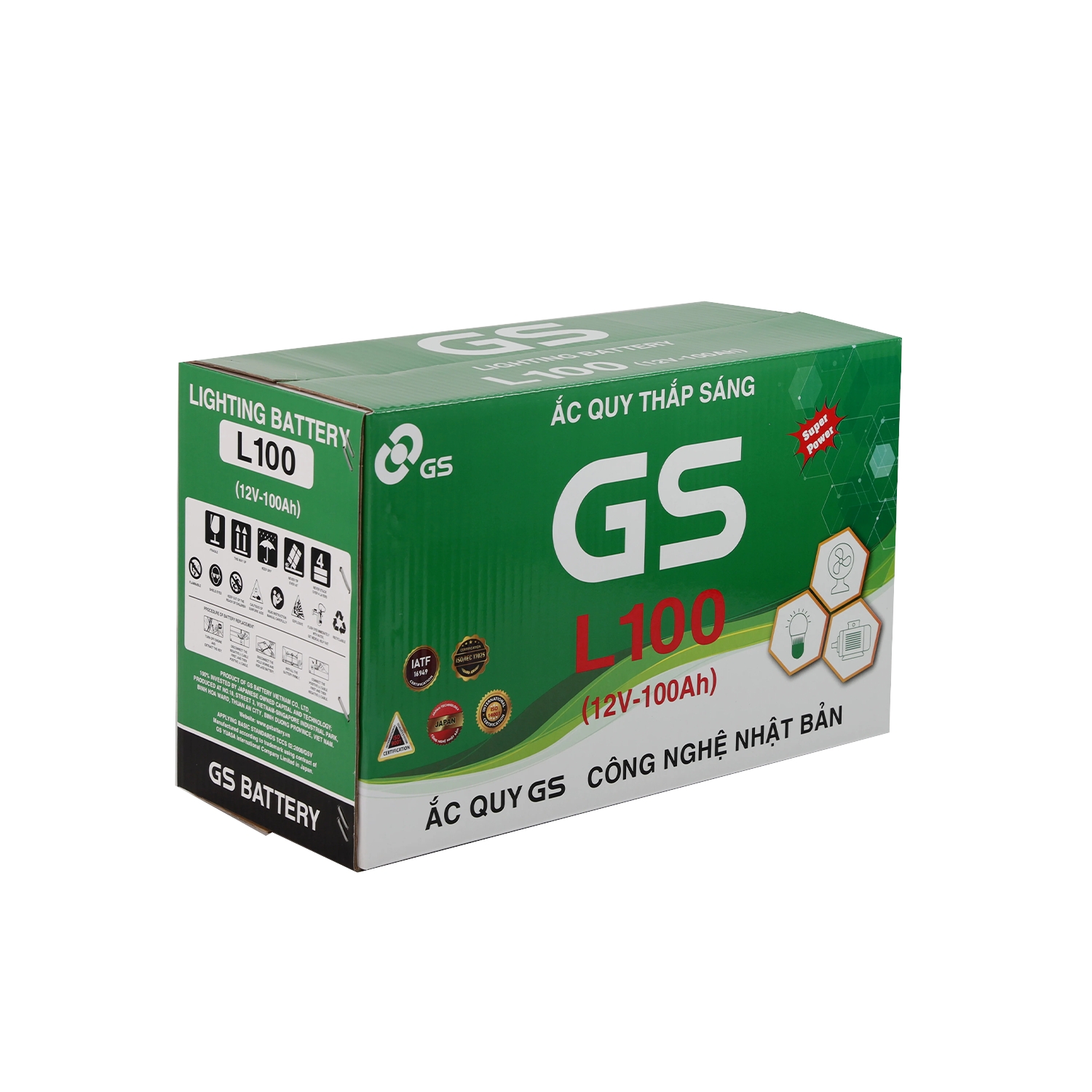 Ắc quy thắp sáng GS L100 12V 100AH
