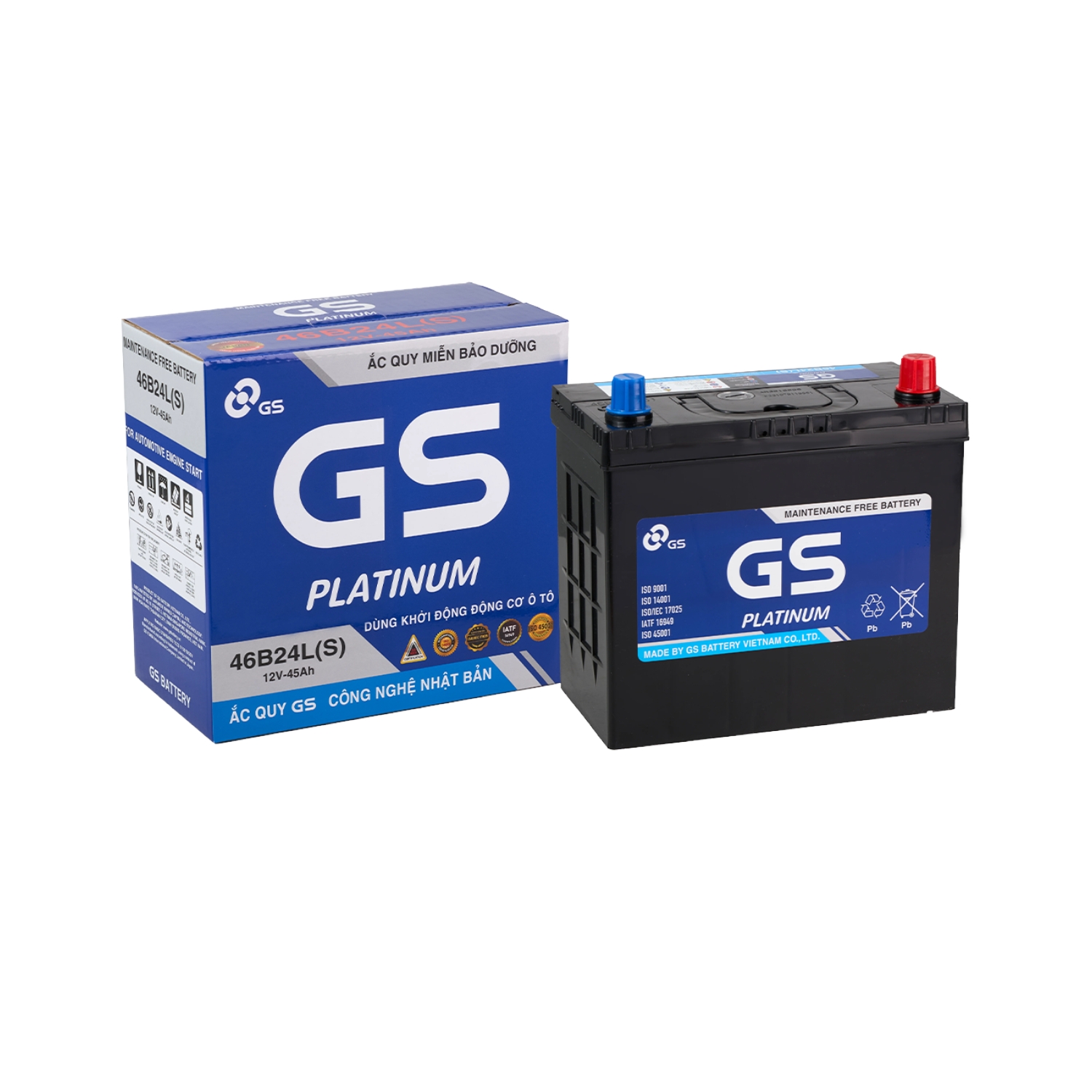 Ắc quy khô GS 12V 45Ah MF46B24L(S)