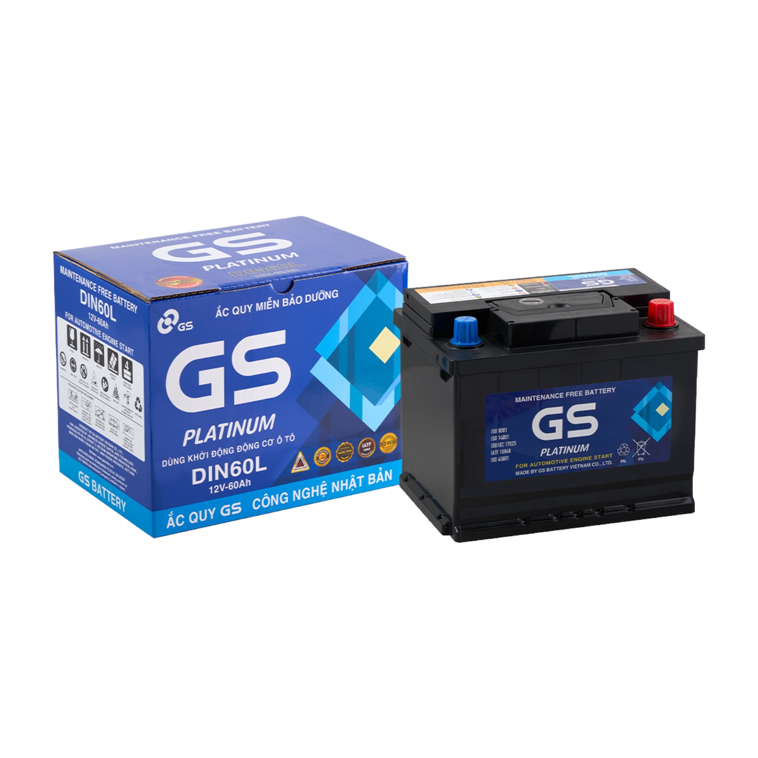 Ắc quy GS 60Ah DIN60L