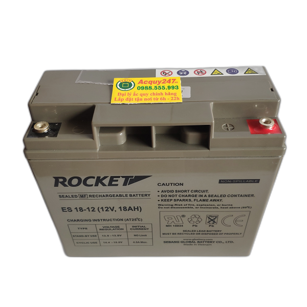 Ắc quy Rocket ES18-12 (12V-18Ah)